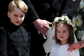 Prinz George und Prinzessin Charlotte bei der Hochzeit von Prinz Harry und Meghan Markle im Mai.