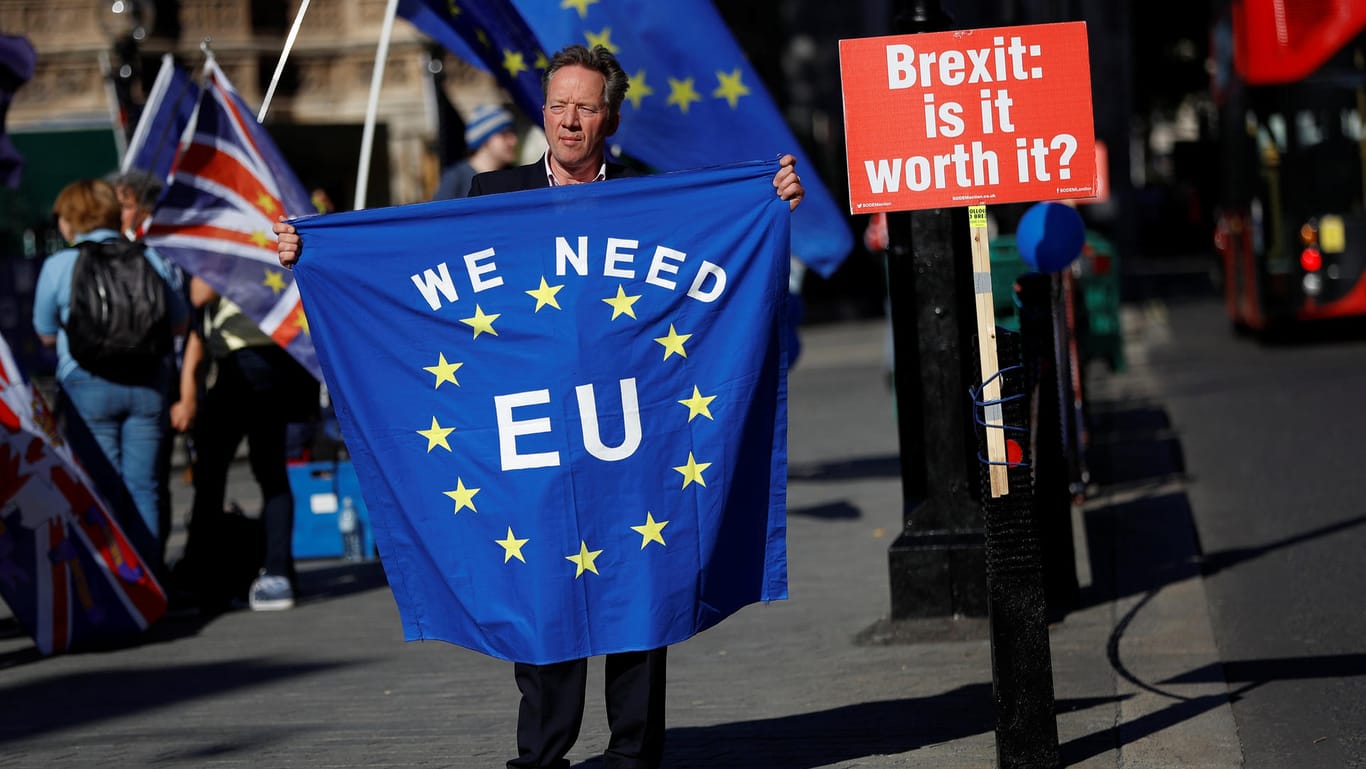 In London protestierten erneut viele Menschen gegen den bevorstehenden Brexit.