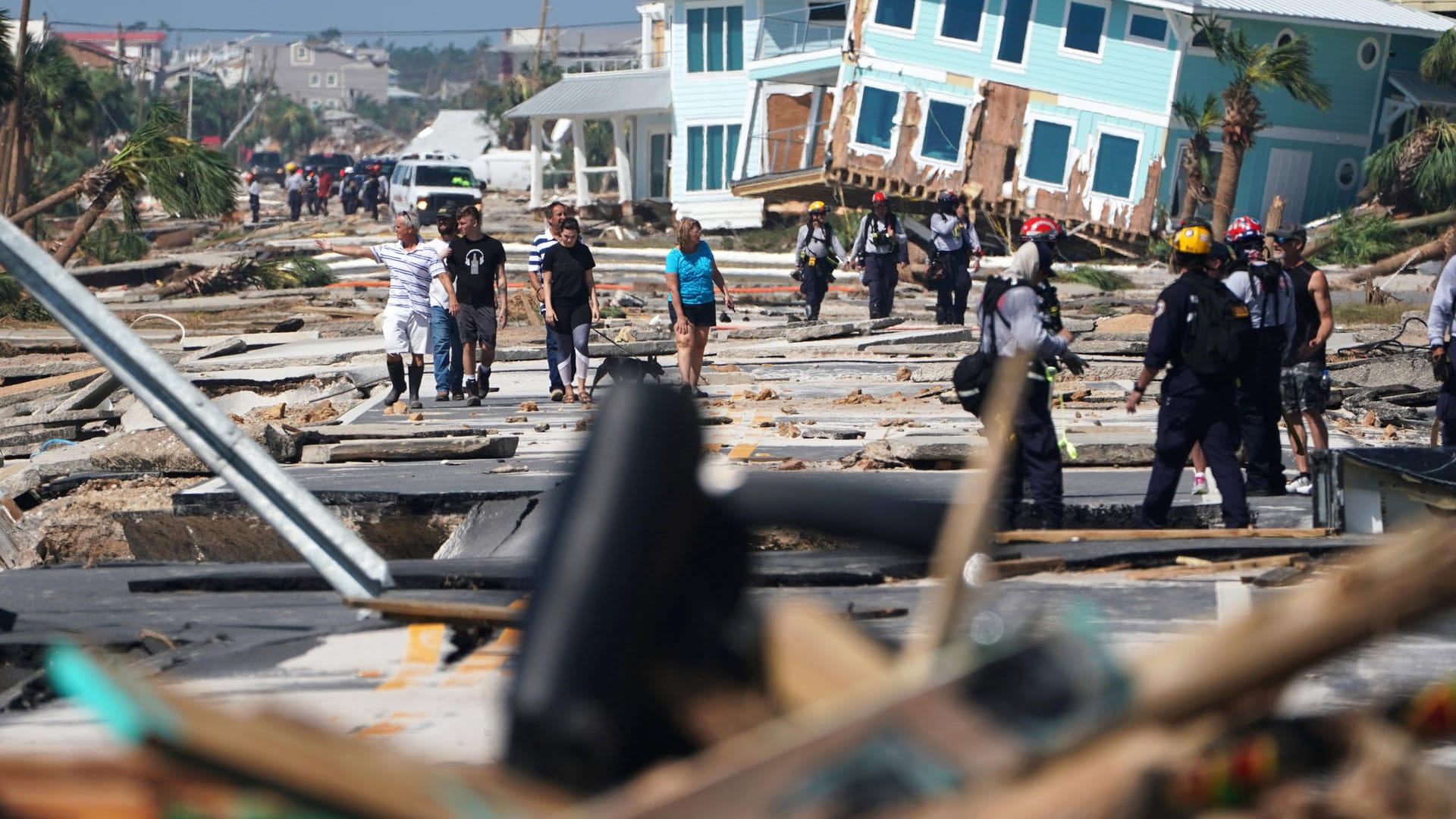 Bild der Verwüstung in Mexico Beach: "Michael" ist als Hurrikan der Kategorie vier mit Windgeschwindigkeiten von bis zu 250 Kilometern pro Stunde auf Land getroffen.