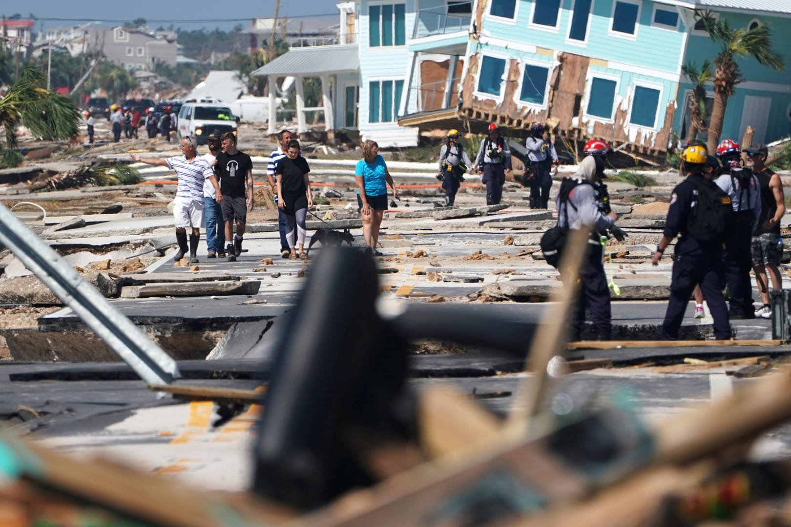 Bild der Verwüstung in Mexico Beach: "Michael" ist als Hurrikan der Kategorie vier mit Windgeschwindigkeiten von bis zu 250 Kilometern pro Stunde auf Land getroffen.