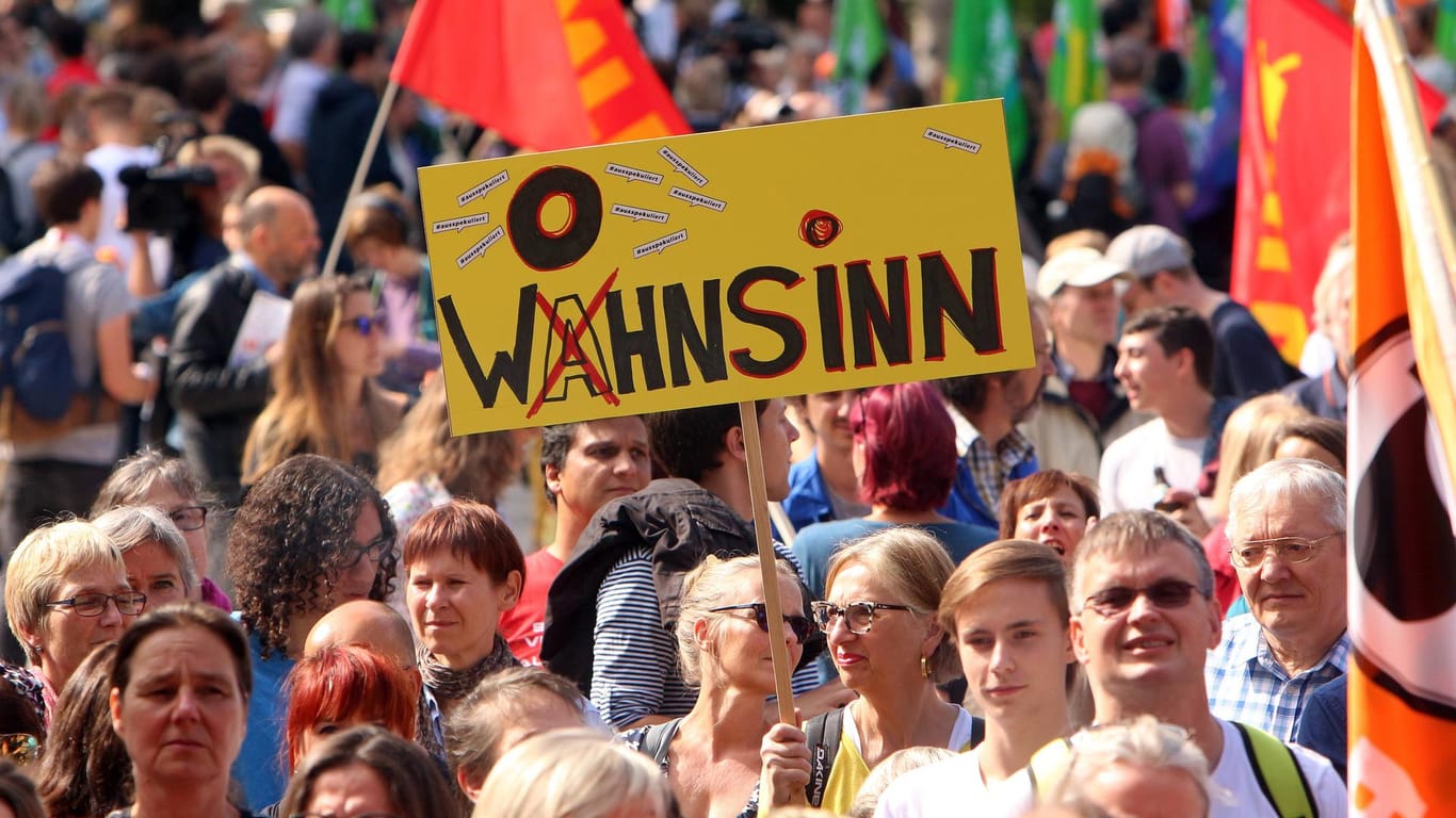 "Wohn-Wahnsinn": Protest gegen steigende Mieten im September in München.