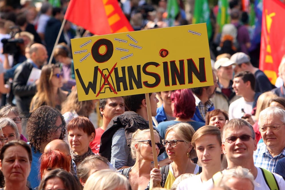 "Wohn-Wahnsinn": Protest gegen steigende Mieten im September in München.