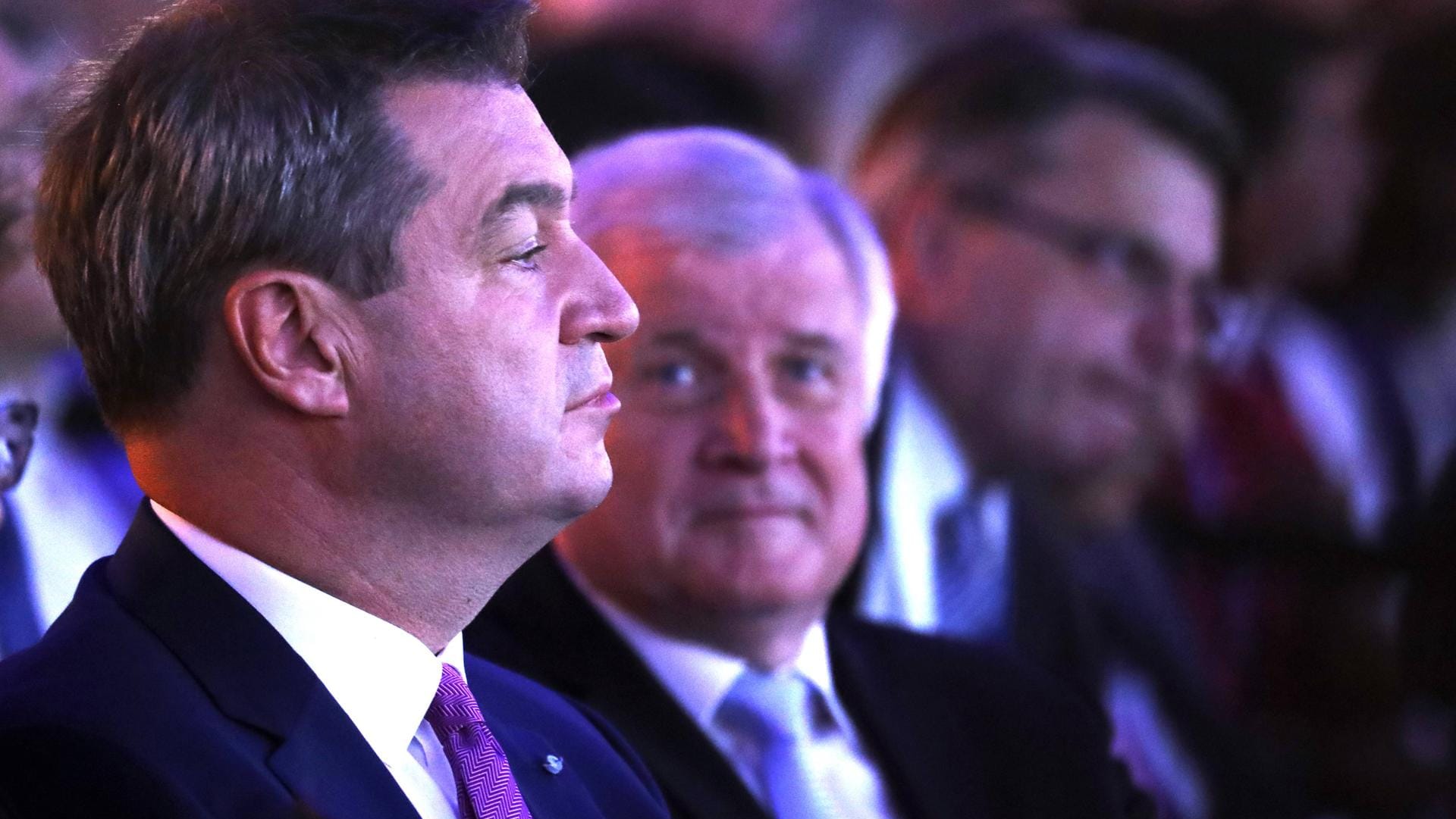 Horst Seehofer, Markus Söder am Wahlabend.