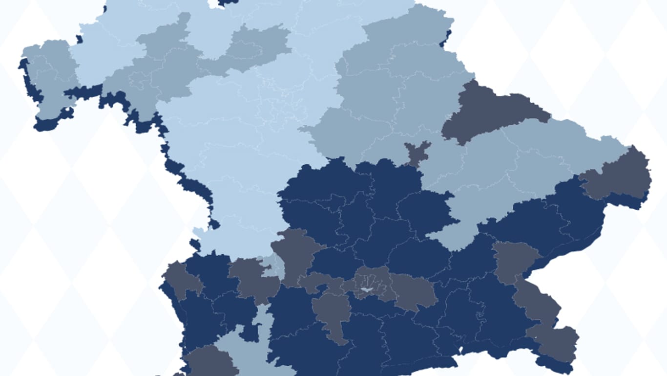 Die Bayern-Wahl in der grafischen Datananalyse: Auf dieser Karte ist zu sehen, wo die CSU am meisten verloren hat.