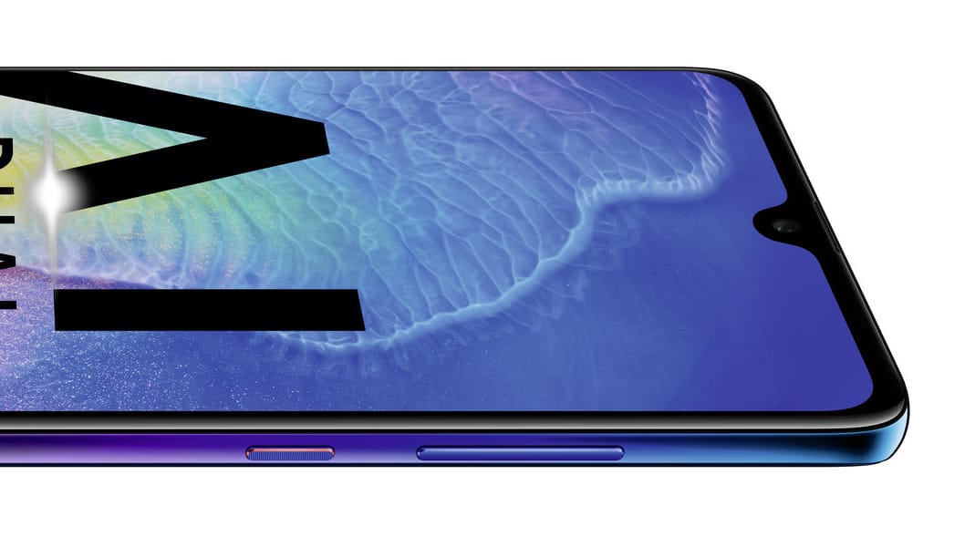 Das Huawei Mate 20 in der Farbe Twillight: Huaweis neue Spitzenmodelle haben einen "Notch". Das hat sich der Hersteller vom iPhone X abgeguckt. Beim Mate 20 fällt die Einkerbung kleiner aus.