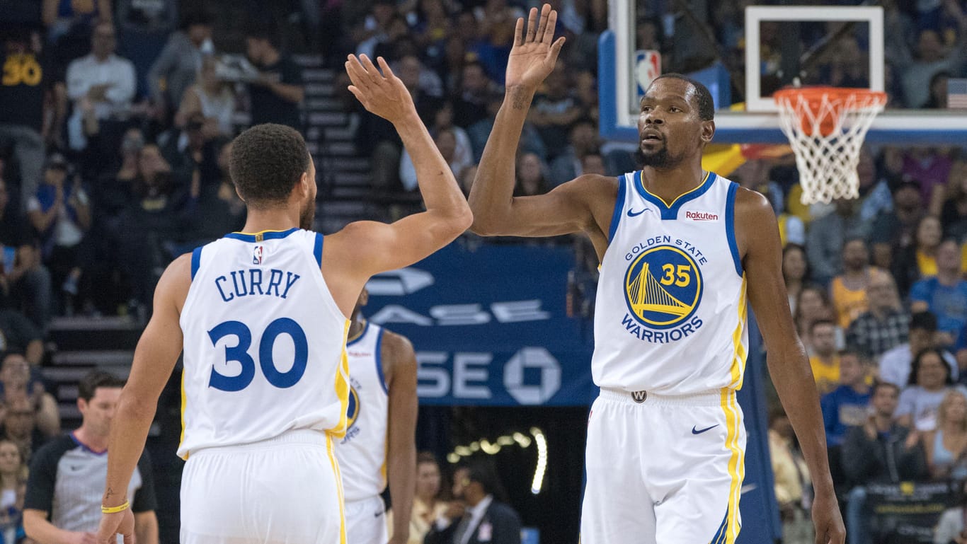 Starkes Duo bei den Warriors: Curry (li.) und Durant.