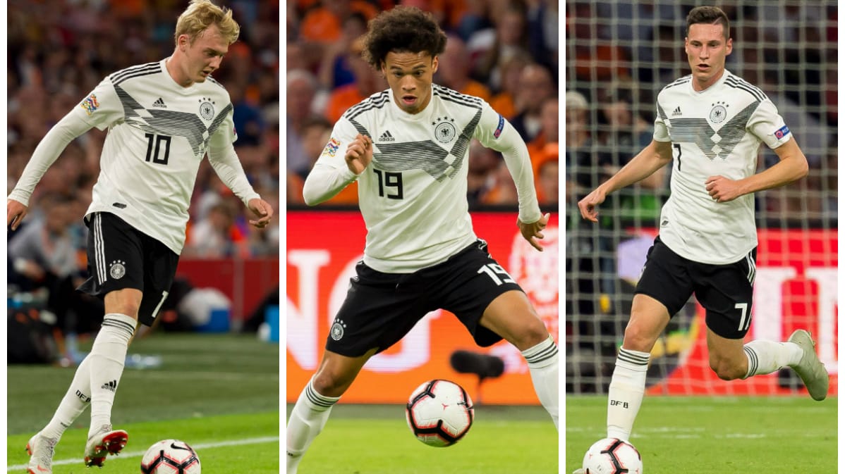 Kandidaten für die Startelf: Julian Brandt, Leroy Sané und Julian Draxler (v. r.).