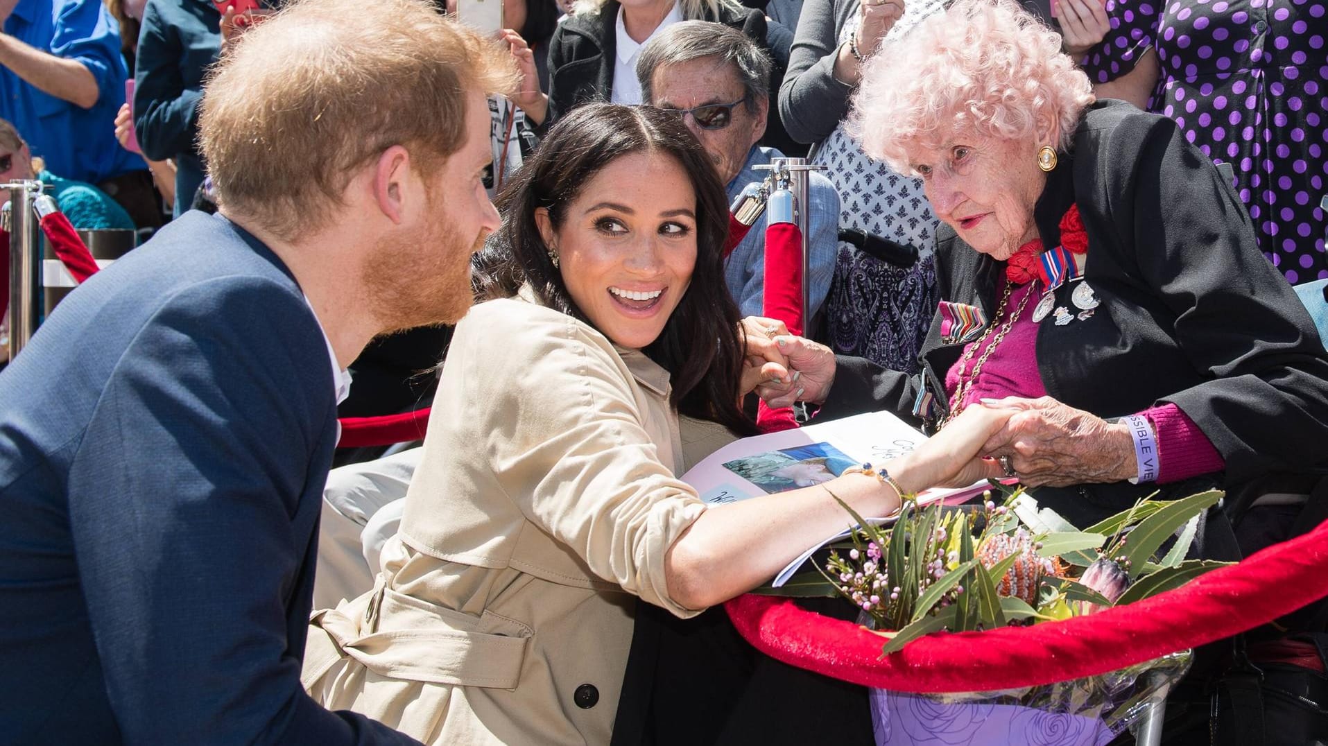 Prinz Harry, Herzogin Meghan und Daphne Dunne: Der Herzog von Sussex hat die Australierin insgesamt dreimal getroffen.