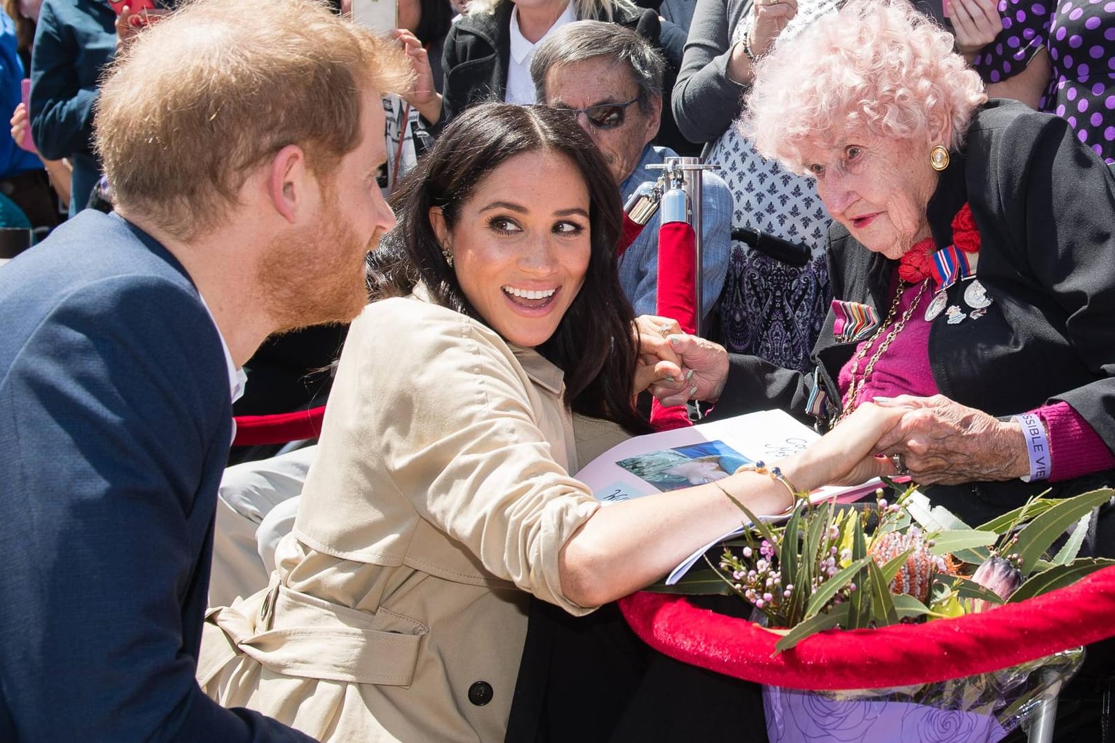 Prinz Harry, Herzogin Meghan und Daphne Dunne: Der Herzog von Sussex hat die Australierin insgesamt dreimal getroffen.