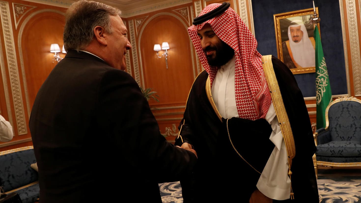 US-Außenminister Pompeo mit Kronprinz bin Salman: Flossen nun versprochene Gelder Richtung USA?