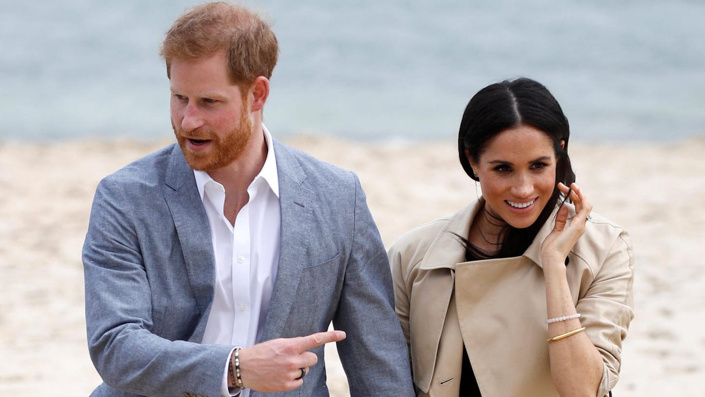 Prinz Harry und Herzogin Meghan: Hier bei ihrem Besuch des South Beach in Melbourne.