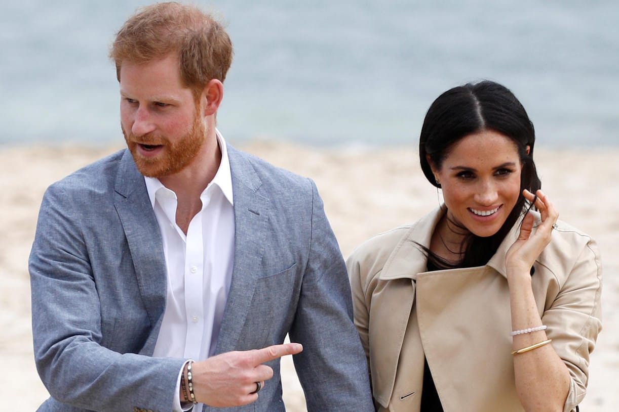 Prinz Harry und Herzogin Meghan: Hier bei ihrem Besuch des South Beach in Melbourne.