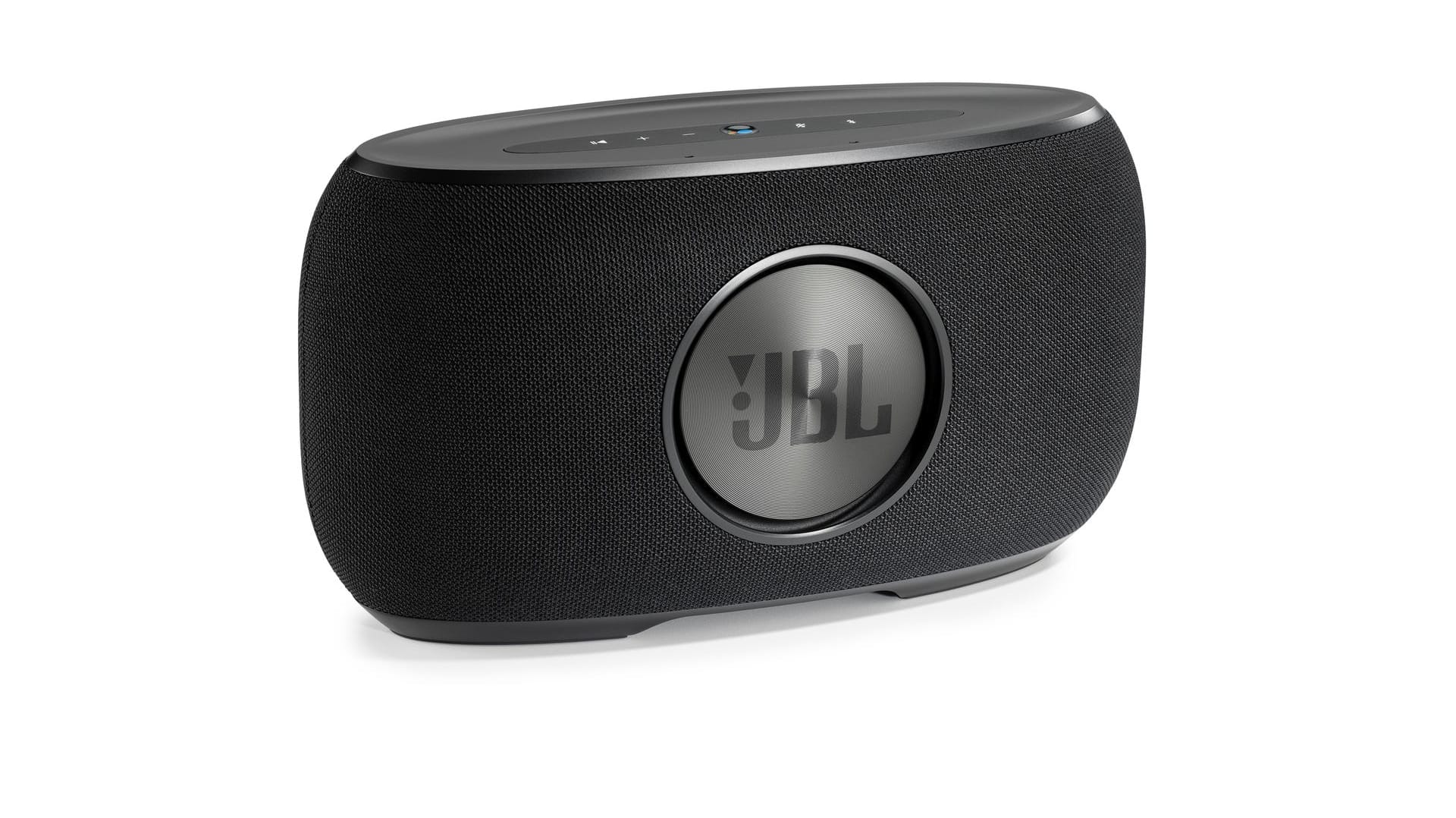 Rückseite des JBL Link 500: Das Spitzenmodell der Harman Kardon-Tochter trägt eine auffällige Bassmembran auf der Rückseite.