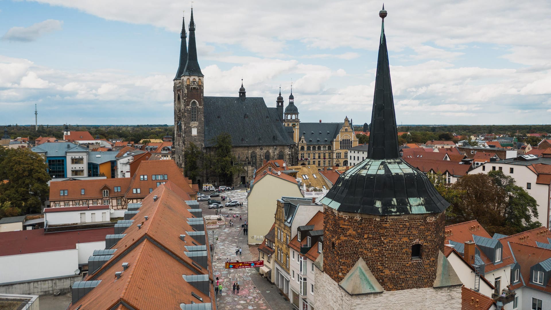 Blick auf Köthen: In der Kleinstadt ist ein Mann gestorben, der einen Streit schlichten wollte.