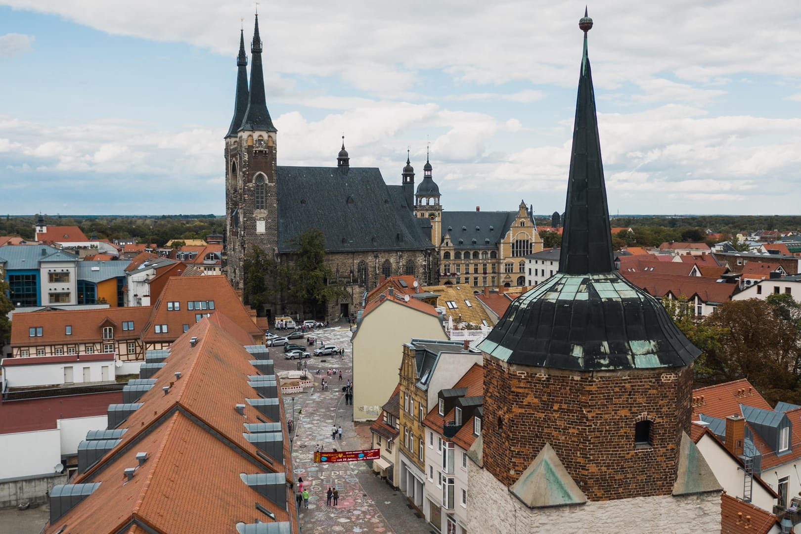 Blick auf Köthen: In der Kleinstadt ist ein Mann gestorben, der einen Streit schlichten wollte.