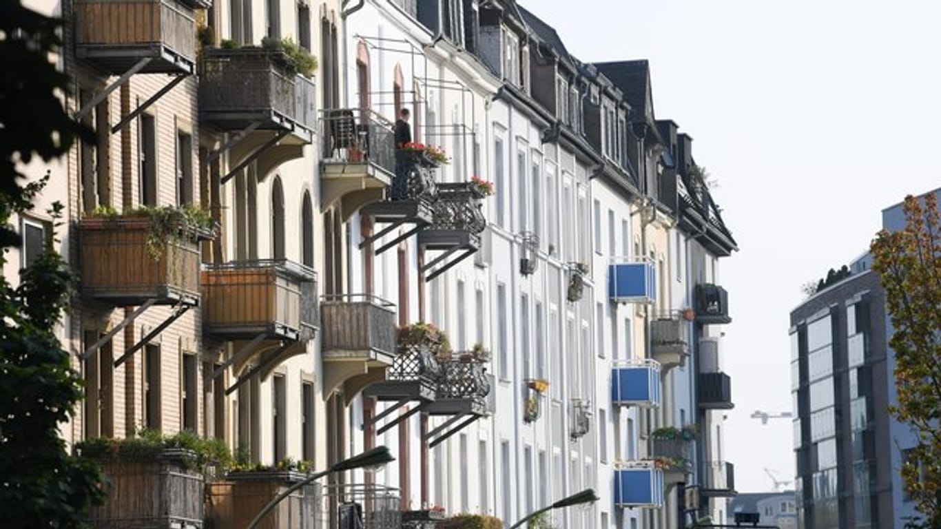 Wohnhäuser im Stadtteil Ostend in Frankfurt am Main.