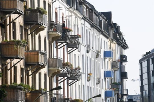 Wohnhäuser im Stadtteil Ostend in Frankfurt am Main.