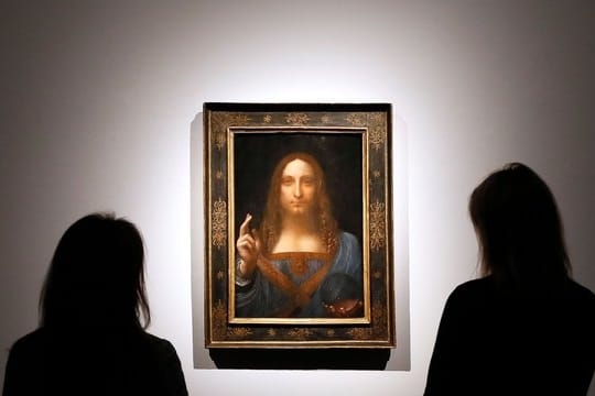 Leonardo da Vincis "Salvator Mundi" im Auktionshaus Christie's.