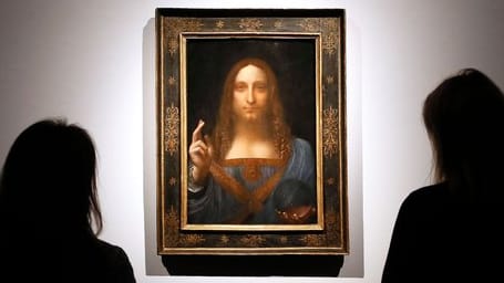 Leonardo da Vincis "Salvator Mundi" im Auktionshaus Christie's.