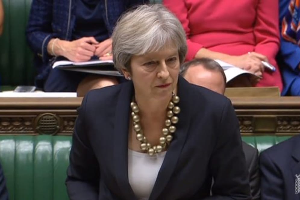 Die britische Premierministerin Theresa May gibt im Unterhaus in London eine Erklärung zum Gipfel des Europäischen Rates ab.