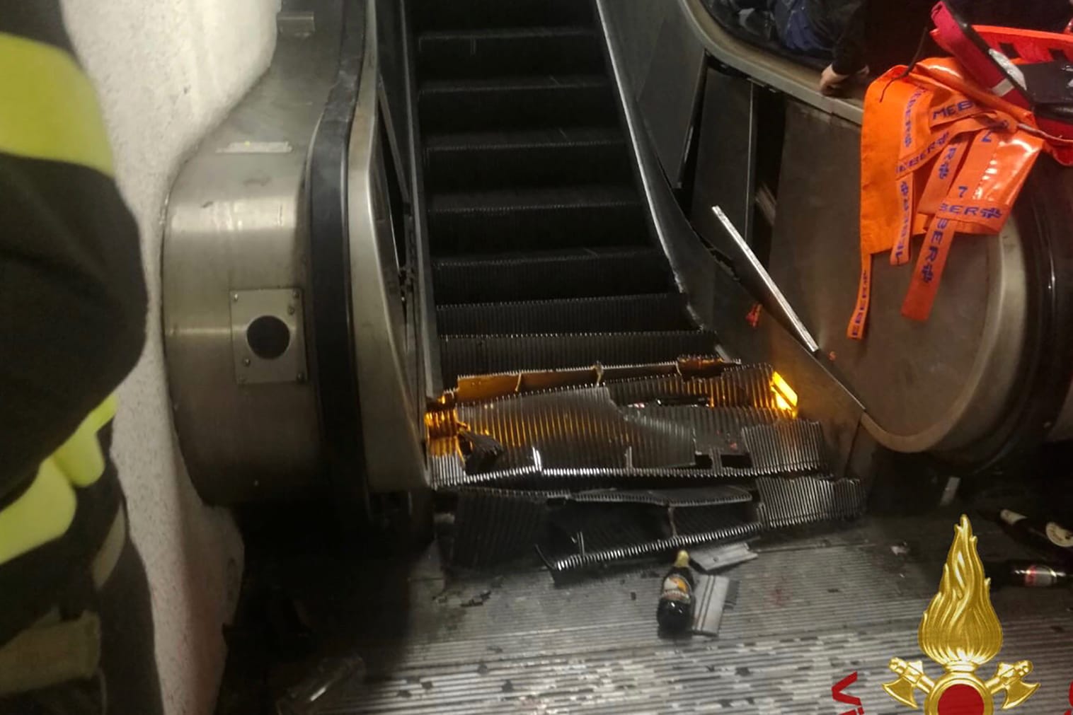 Unglücksort: Die beschädigte Rolltreppe in Rom.