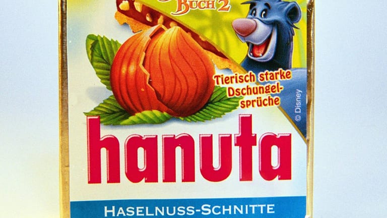 Hanuta 2003: Auch das rote Logo, das auf früheren Packungen zu sehen war, wurde geändert.
