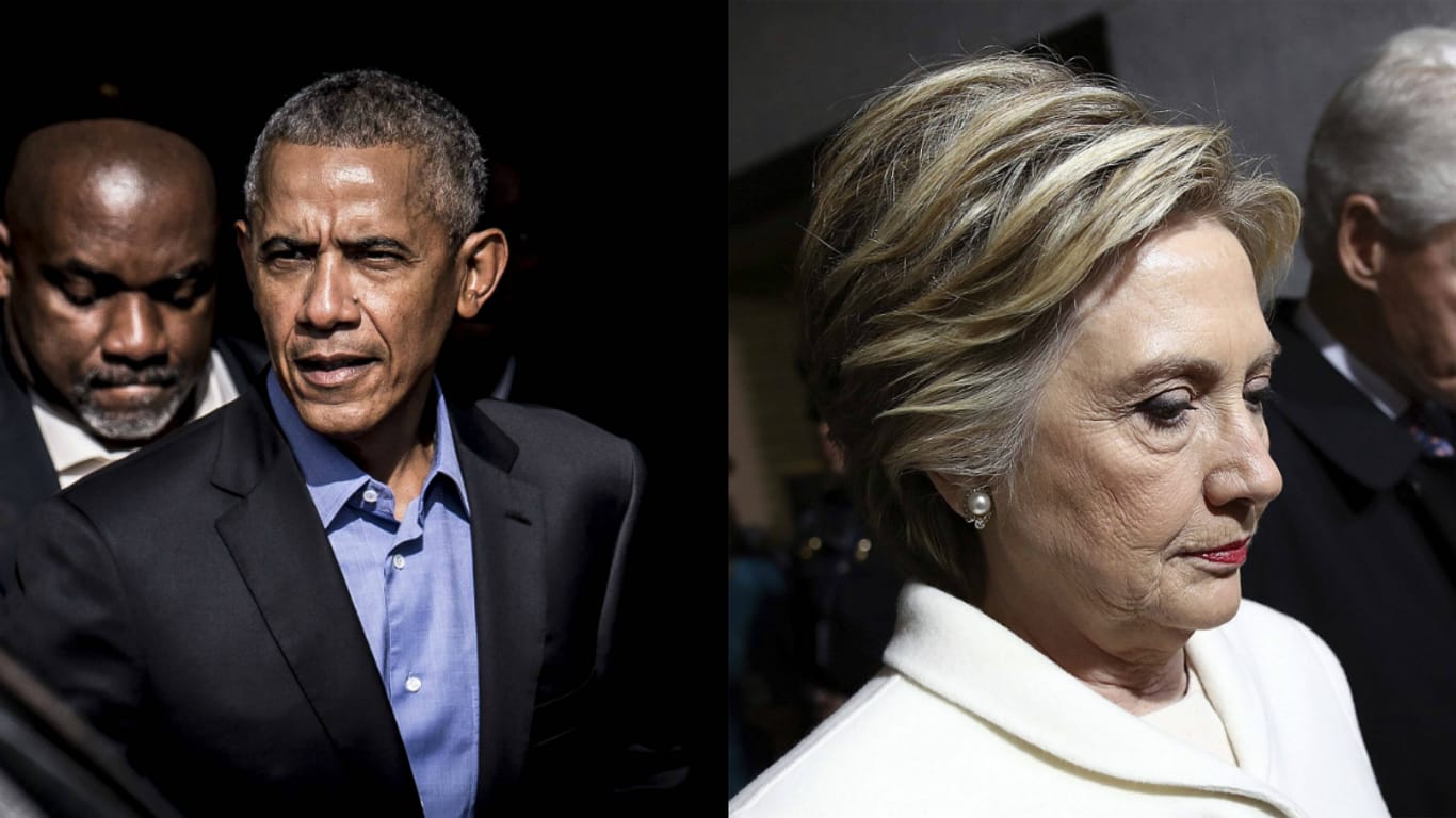 Die Bildkombination zeigt Barack Obama und Hillary Clinton: Mitten im Wahlkampf wurden Paketbomben an die prominenten Vertreter der Demokraten sowie auf den Fernsehsender CNN geschickt.
