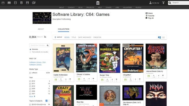 Zur Games-Sammlung des Internet Archive stoßen nun Tausende C64-Klassiker hinzu.