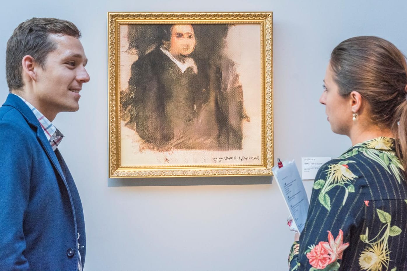 Das Gemäldedruck "Edmond de Belamy": Das Porträt ist das erste Gemälde einer künstlichen Intelligenz (KI), das bei einem großen Auktionshaus unter den Hammer kommt.