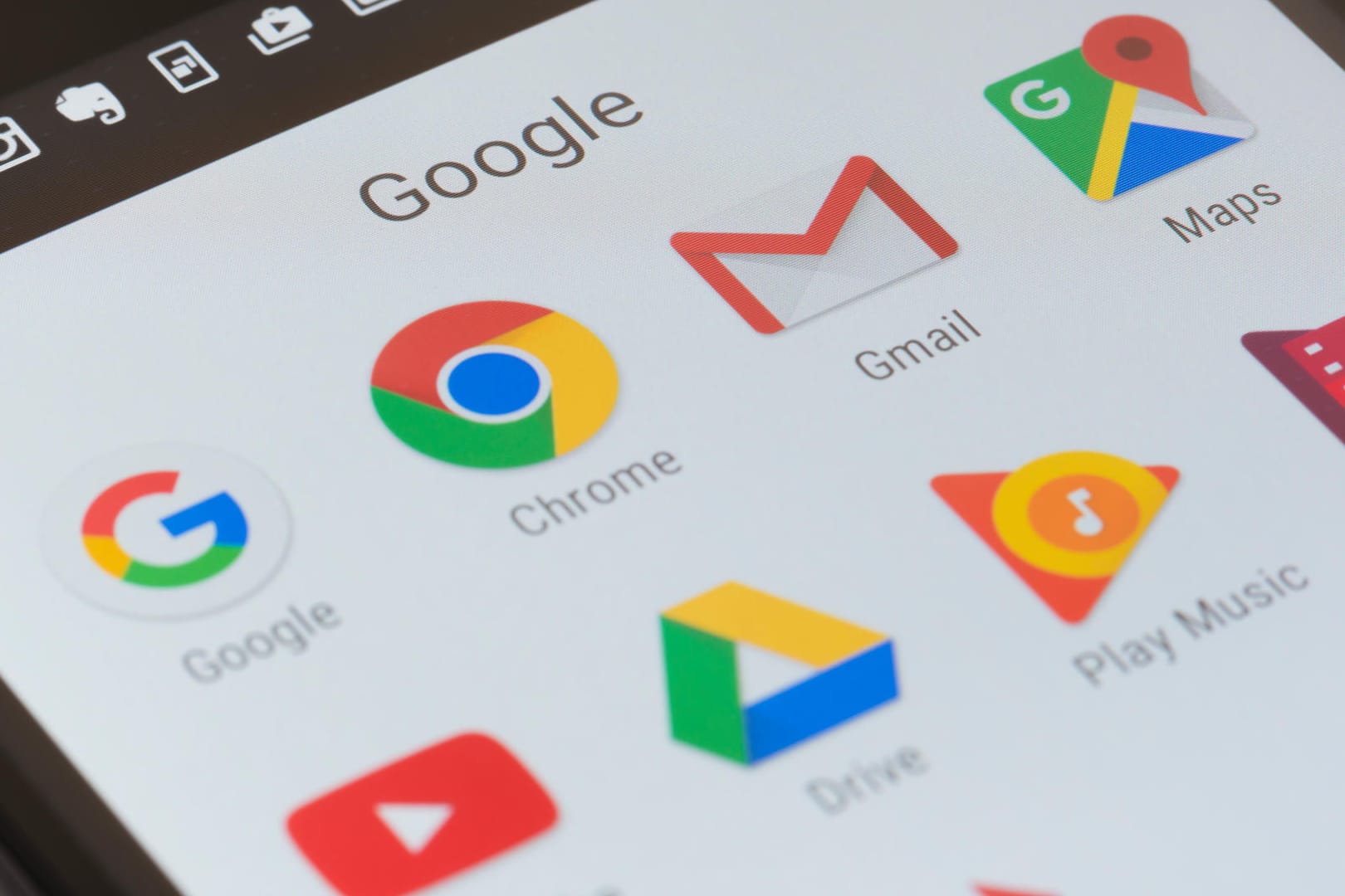 Die Google App-Suite auf einem Android-Handy: Google muss das Geschäftsmodell für Android komplett neu aufstellen.