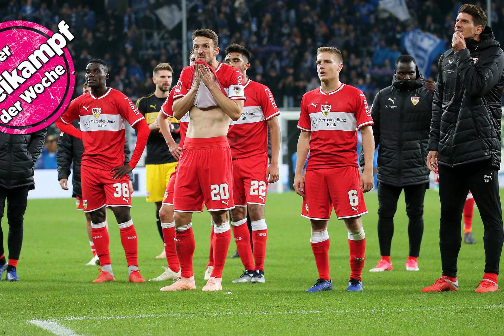 Ratlos nach der zweiten 0:4-Pleite in einer Woche: Stuttgarts Hans Sarpei (v.l.), Kapitän Christian Gentner, Santiago Ascacibar, Chadrac Akolo und Mario Gomez.