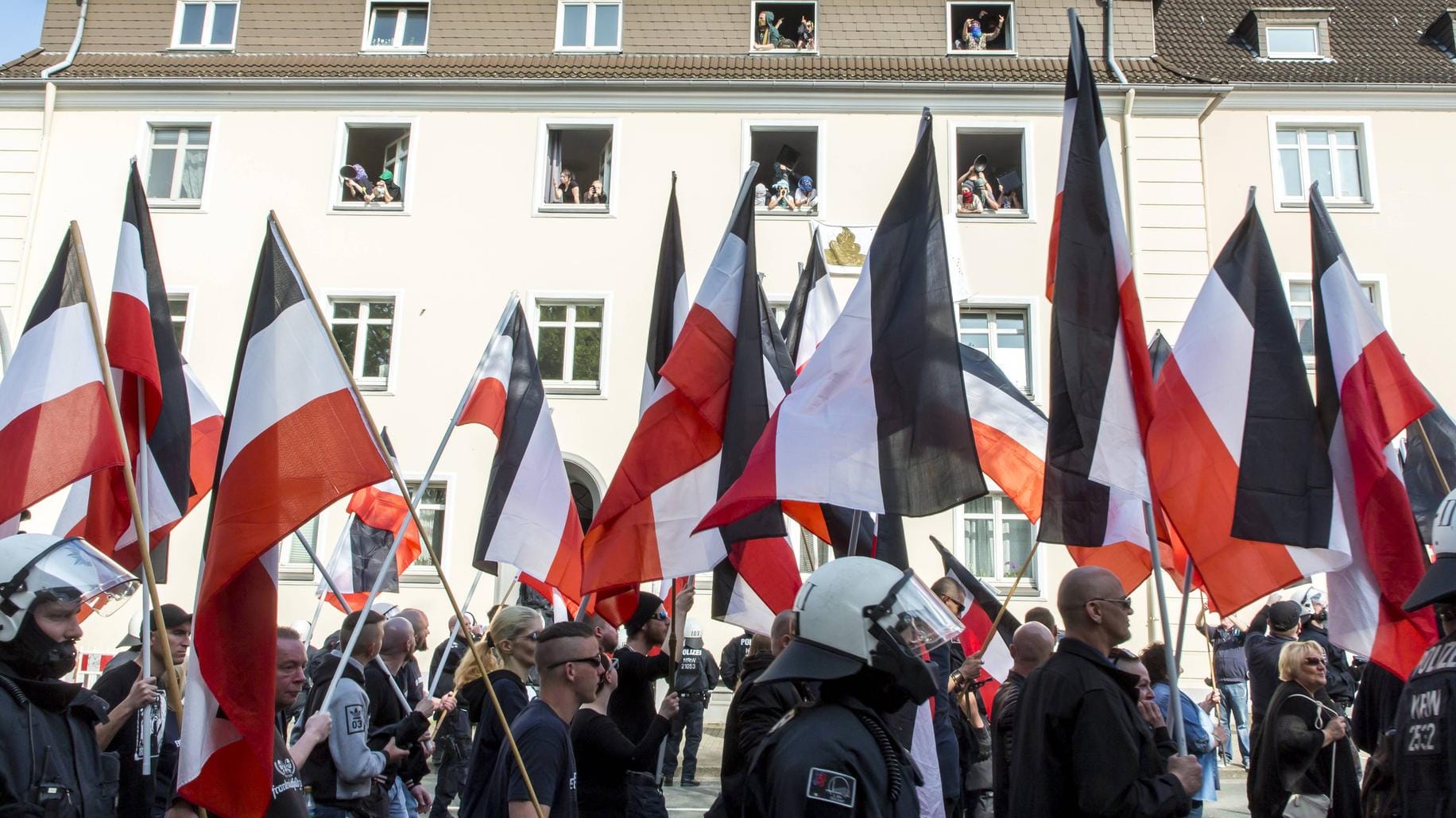 Eine rechtsextreme Demonstration in Dortmund.