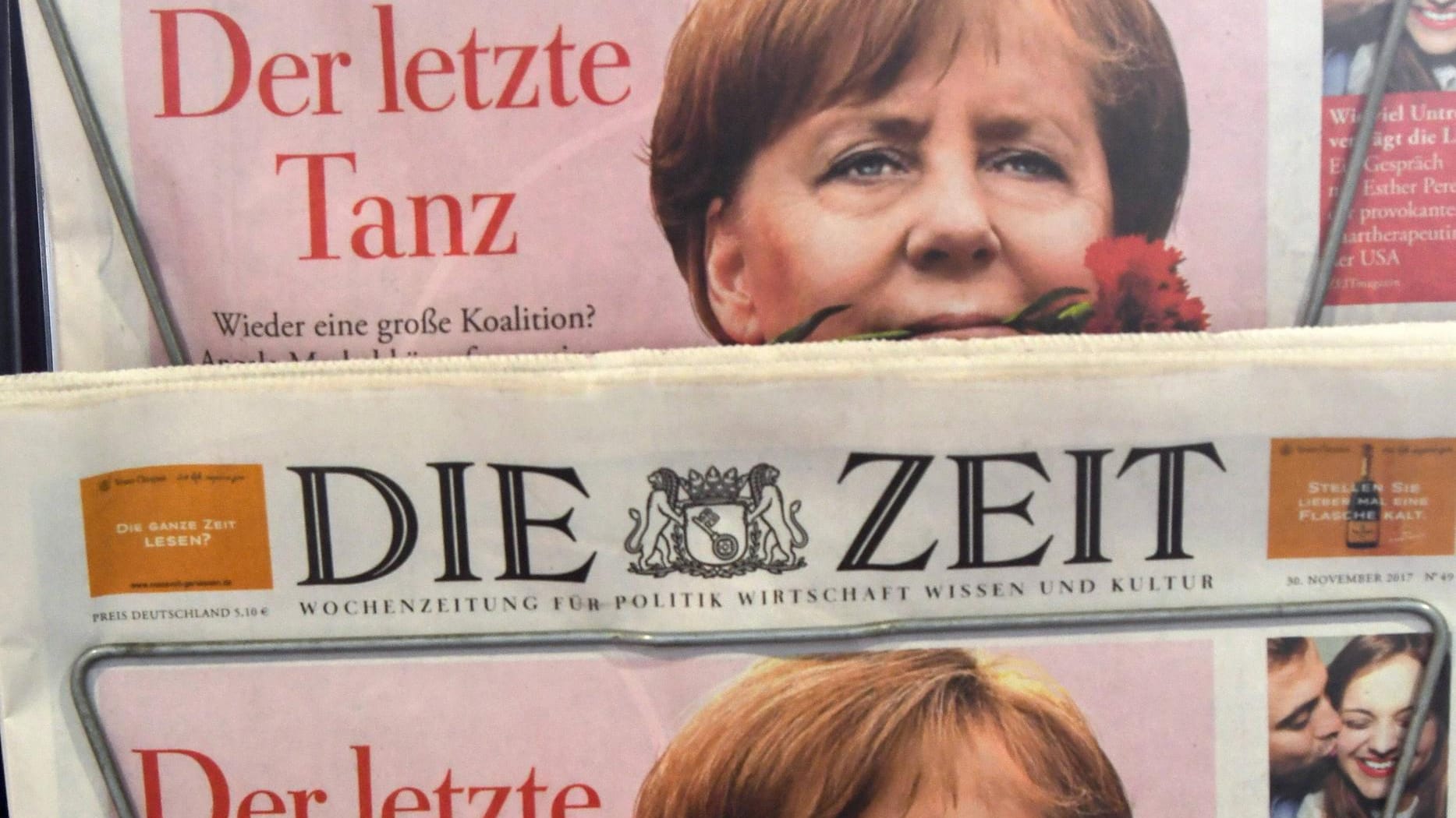 Der letzte Tanz Angela Merkel auf dem Titel der "Zeit" nach dem Scheitern der Jamaika-Koalition: Nun hat die Bundeskanzlerin tatsächlich ihren Rückzug von der CDU-Spitze und ihren Verzicht auf die nächste Kanzlerkandidatur angekündigt.