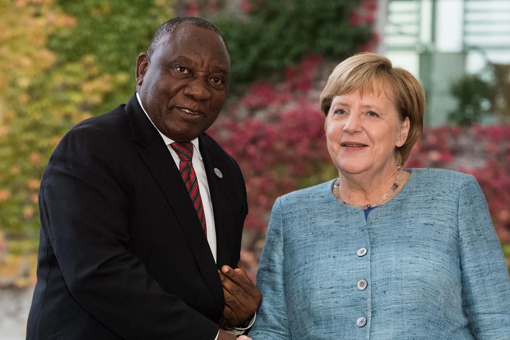 Südafrikas Präsident Cyril Ramaphosa, Bundeskanzlerin Merkel.