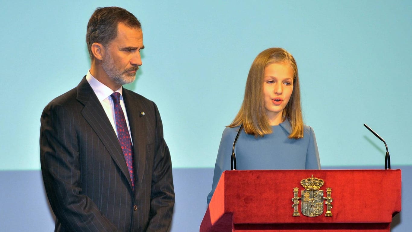 König Felipe und seine Tochter Prinzessin Leonor: Die Kronprinzessin soll als Thronfolgerin in die Fußstapfen ihres Vaters treten.