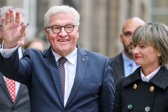 Bundespräsident Frank-Walter Steinmeier und Barbara Ludwig (SPD), Oberbürgermeisterin von Chemnitz.