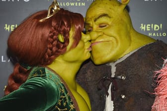 Heidi Klum und Tom Kaulitz: Zur Halloweenparty verkleideten sich die beiden als Fiona und Shreck.