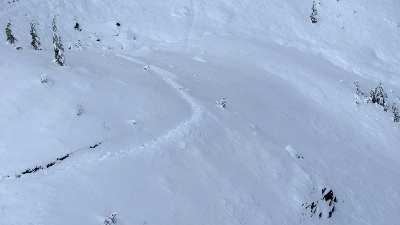 Die Fußspuren der deutschen Katharina Gröne im Schnee auf dem Pacific Crest Trail: Der Wintereinbruch hatte die deutsche Wanderin überrascht.