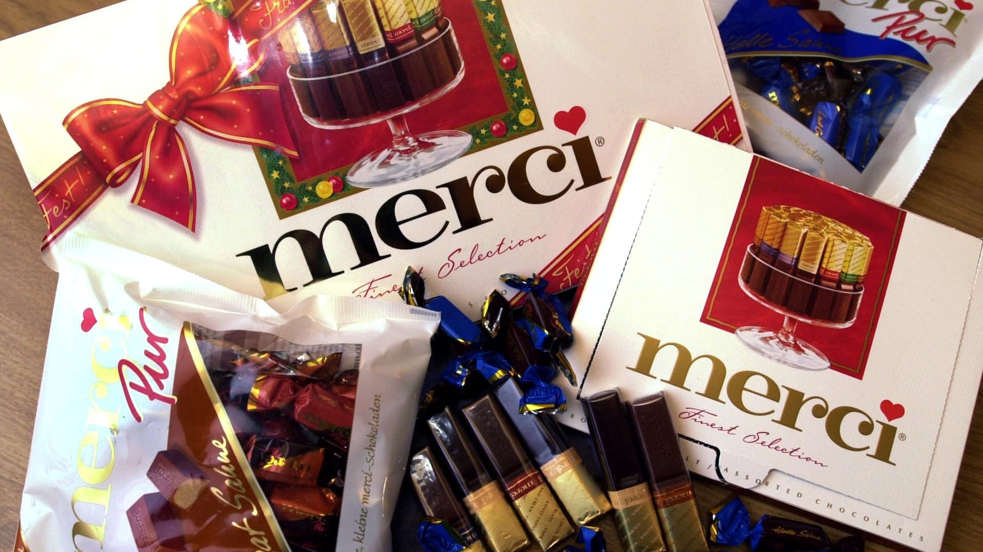 Merci-Produkte der Sorten "Vielfalt" und "Pur"