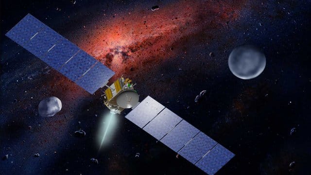 Eine Computergrafik der US-amerikanischen Raumfahrtsonde "Dawn".
