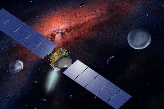 Eine Computergrafik der US-amerikanischen Raumfahrtsonde "Dawn".