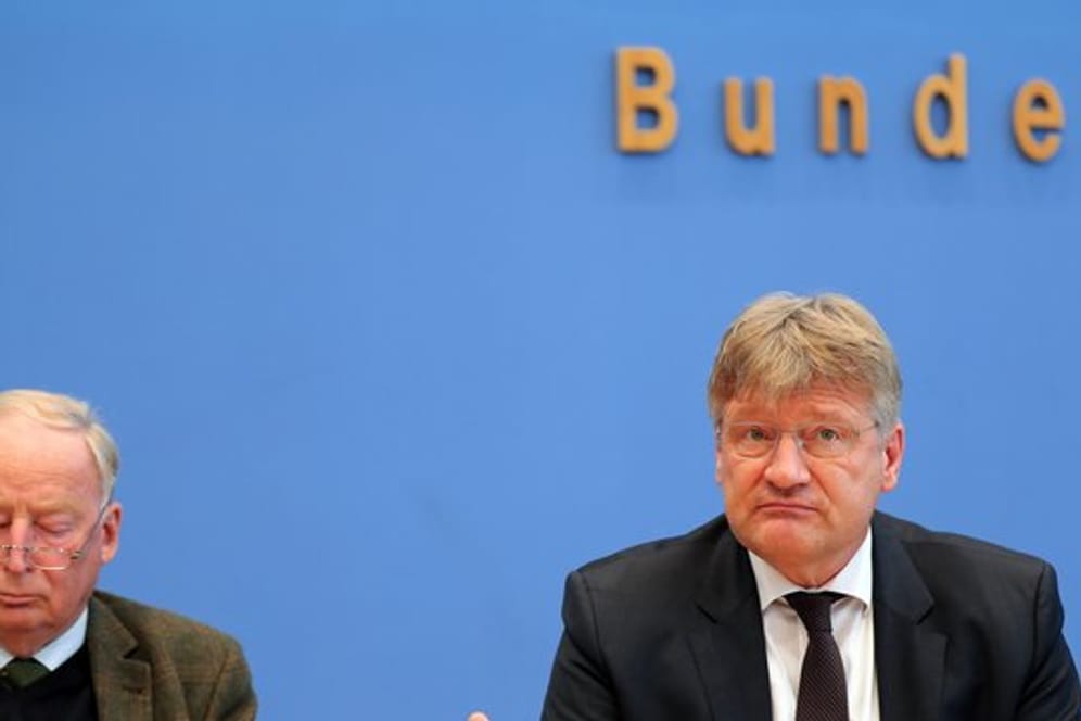 Jörg Meuthen (r) und Alexander Gauland, die Parteivorsitzenden der AfD.