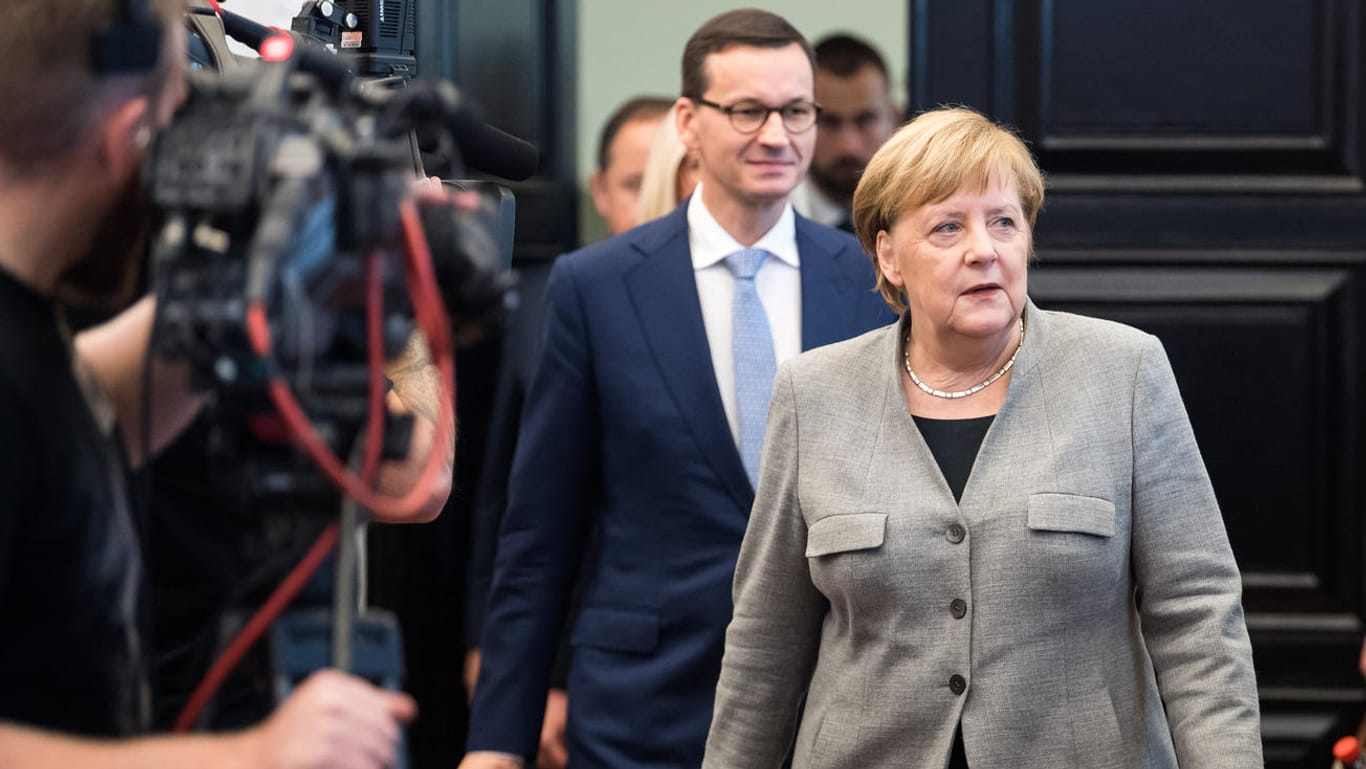 Merkel und Morawiecki: In vielen Punkten herrscht Uneinigkeit – doch sie betonen die Gemeinsamkeiten.