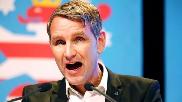 Björn Höcke hält beim Landesparteitag der AfD Thüringen eine Rede.