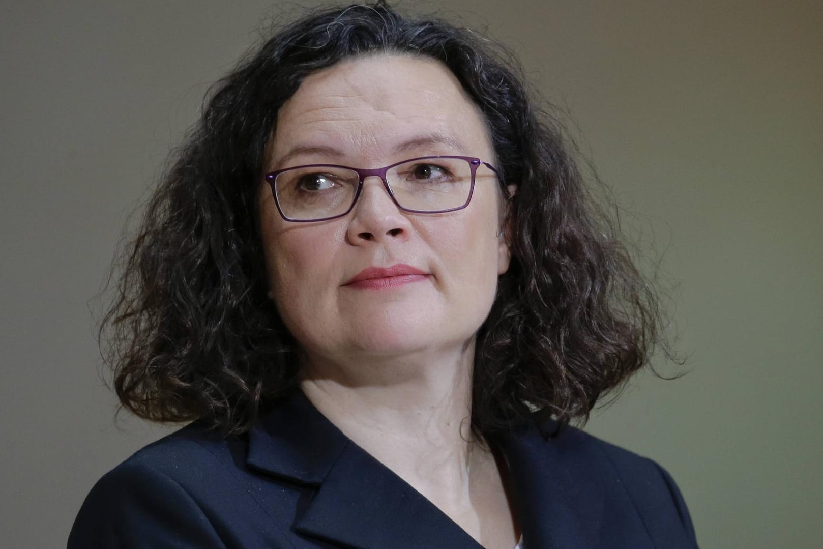 Andrea Nahles auf einer Pressekonferenz zum Ausgang der Landtagswahl in Hessen: Nach den Wahlschlappen in Hessen und Bayern steht auch die SPD-Vorsitzende in der Kritik.
