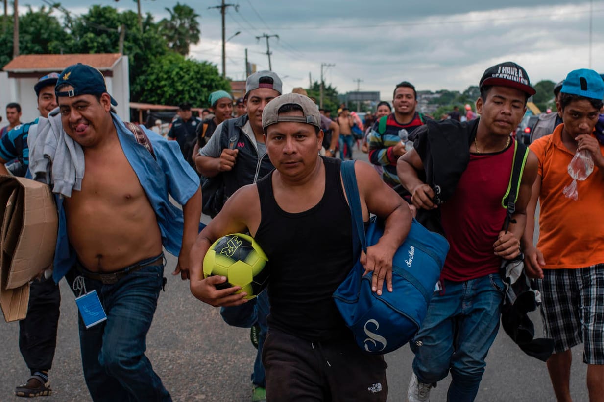 Migranten in Mexiko: Tausende haben sich auf den Weg in die USA gemacht.