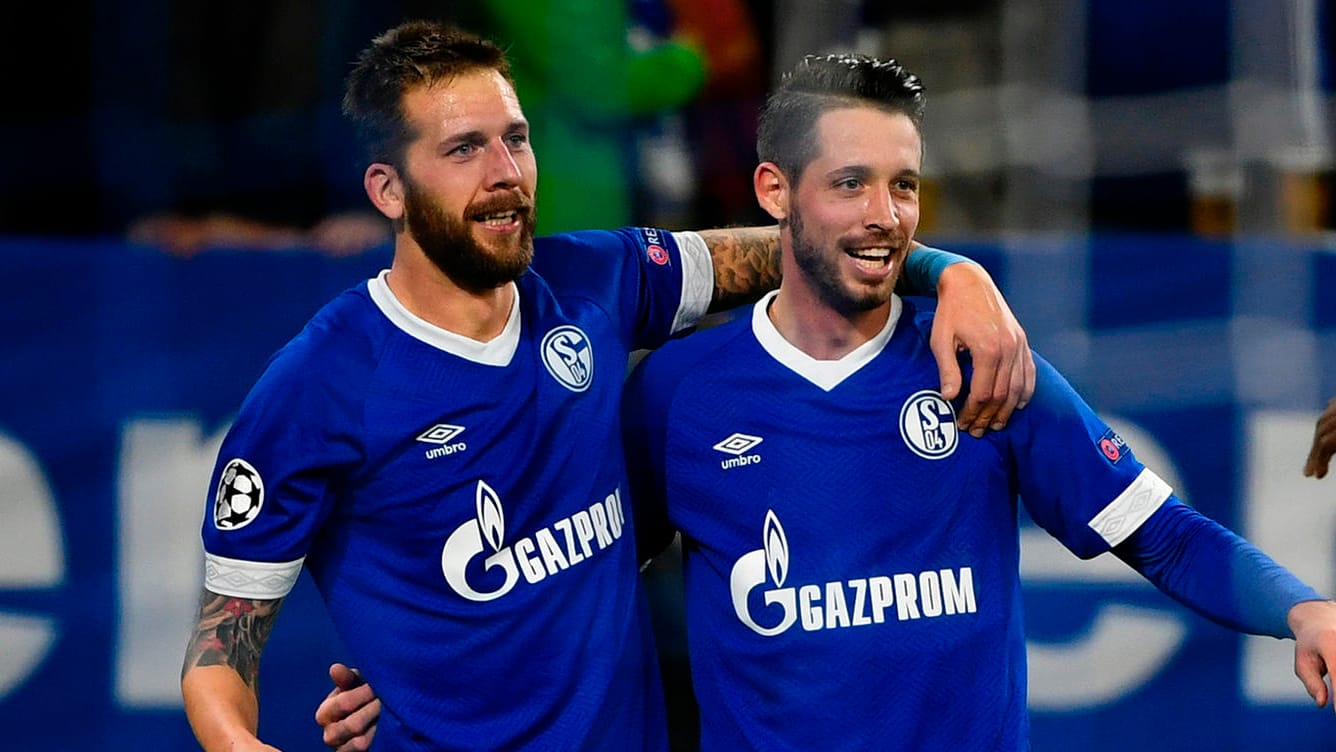 Mark Uth (rechts) und Guido Burgstaller trafen für Schalke.