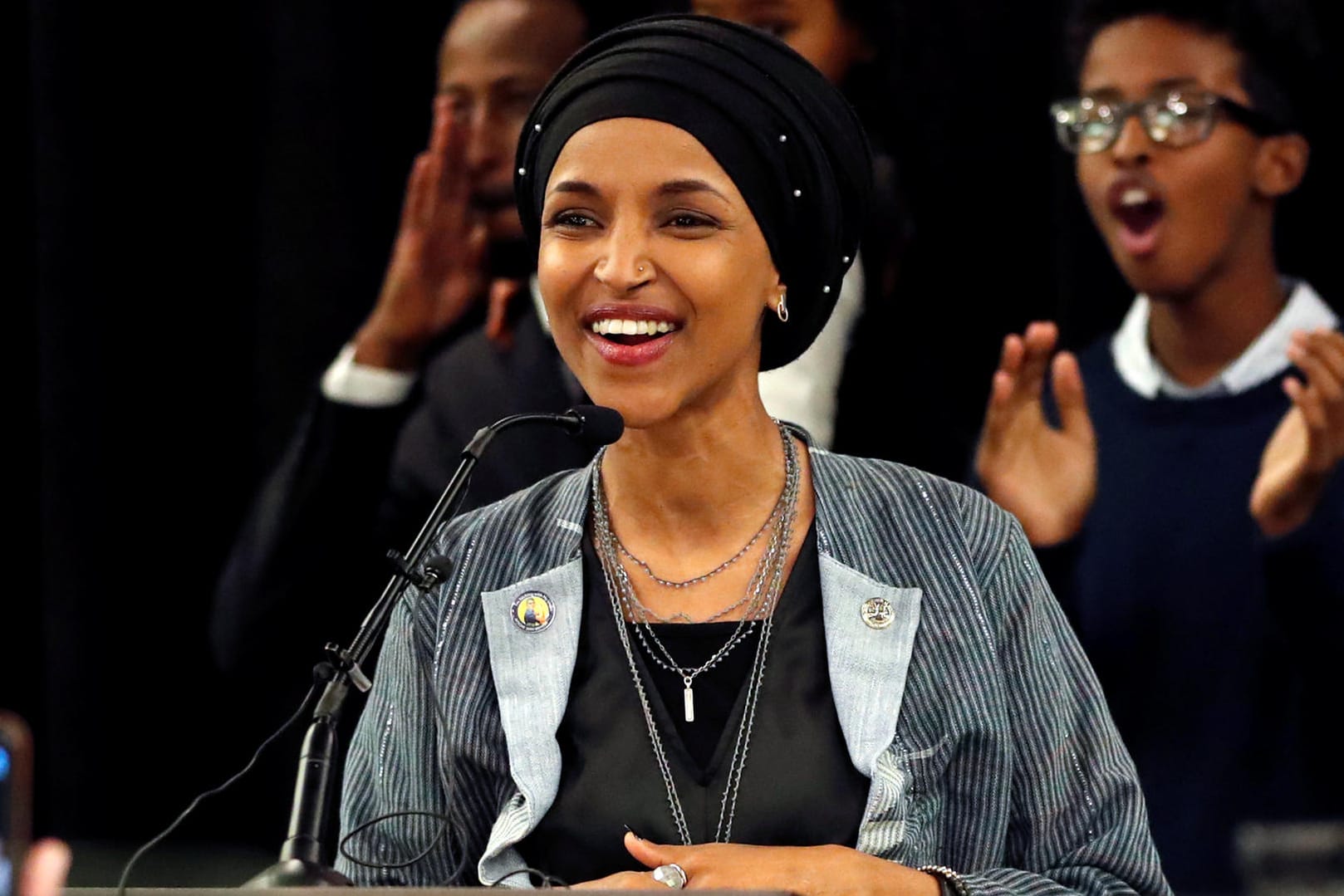 Demokratin Ilhan Omar: Sie hält eine Rede auf der Wahlnacht-Party in Minneapolis.