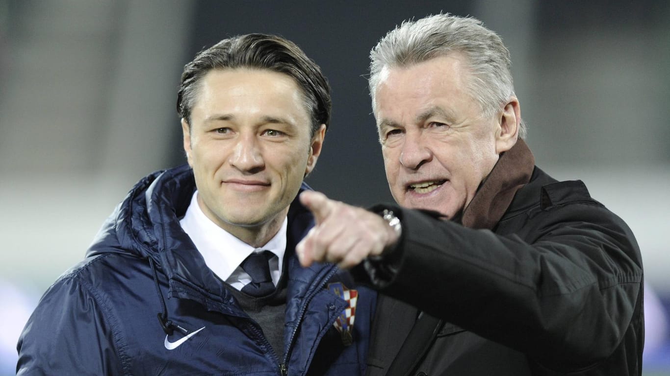 Niko Kovac und Ottmar Hitzfeld: Die beiden Trainer bei einem Länderspiel zwischen der Schweiz und Kroatien im März 2014.