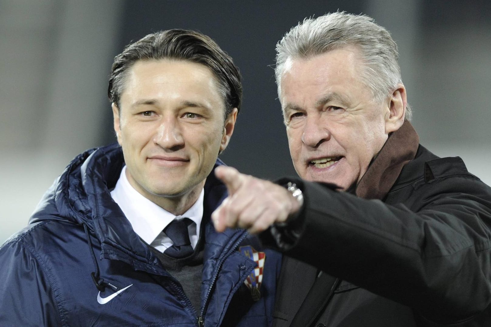 Niko Kovac und Ottmar Hitzfeld: Die beiden Trainer bei einem Länderspiel zwischen der Schweiz und Kroatien im März 2014.